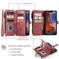 thumbnail image 3 of Dteck Case for iPhone 14 Plus Wallet Case for Women Men, Fashion Durable PU Leather Magnetic Flip Lanyard Strap Wristlet Zipper Card Holder Wallet Phone Case for iPhone 14 Plus 6.7-inch,Red, 3 of 11
