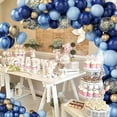 thumbnail image 4 of Arco de globos para cumpleaños con globos azules - Kit de arco de globos azul marino n.° 133, globo dorado y globo de confeti, arco de globos para cumpleaños, baby shower, bodas, 4 of 5