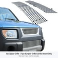 thumbnail image 3 of APS Compatible with Honda Element 2003-2006 Main Upper Lower Bumper Chrome Billet Front Grill Grille Insert Combo H87988A, 3 of 7
