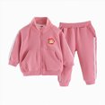 thumbnail image 3 of TOWED22 Baby Girl Clothes Fall Winter Toddler Outfits Long Sleeve Crewneck Sweatshirts Bell Bottoms Pants Girls Clothing Set,Pink,5-6 Y, 3 of 8
