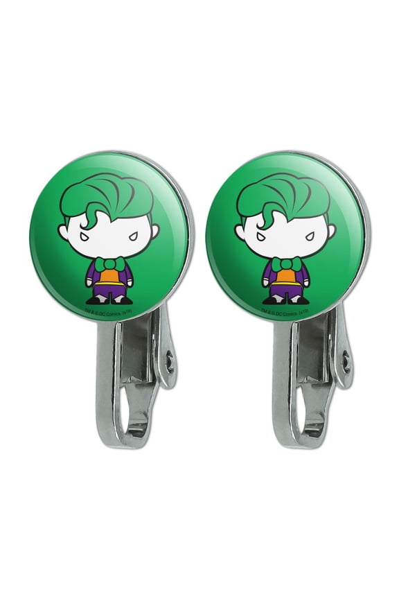 Batman Joker Cute Chibi Character Novelty Clip-On Stud Earrings