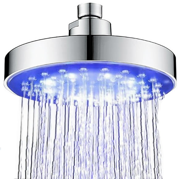 TFixol LED Shower Head with 3Color Flash Light 6 Inch Rain Showerhead High Pressure Bathroom Shower Head with Polished Chrome Bath Rain Shower Head Replacement