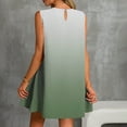 thumbnail image 4 of Vestido Corto para Mujeres Verano Moda Casual Impreso Lado Plisado Cuello Redondo sin Mangas, 4 of 7