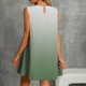thumbnail image 4 of Vestido Corto para Mujeres Verano Moda Casual Impreso Lado Plisado Cuello Redondo sin Mangas, 4 of 7