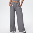 thumbnail image 3 of UAMVSH Women's Wide Leg Palazzo Pants Drawstring Mid Waist Casual Pants Pleated Loose Comfy Lounge Pants with Pockets, 3 of 3