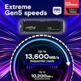 thumbnail image 2 of Nuevo SSD Crucial 2024 T705 de 1 TB PCIe Gen5 NVMe M.2, 2 of 6