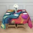 thumbnail image 3 of Colorful Tie Dye Flow Ball Pattern Square Tablecloth,Waterproof Square Table Cover,Wipeable Spillproof Washable Table Cover for Home Kitchen Party Decor 42"X42"(107x107cm), 3 of 6