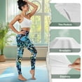 thumbnail image 7 of COEQINE Comfortable Yoga Pants for Women with Pockets 4-Way Stretch Tummy Control High Waisted Athletic Leggings Blue Yellow Splash Ink Buttery Soft No See Through Tights, L, 7 of 7
