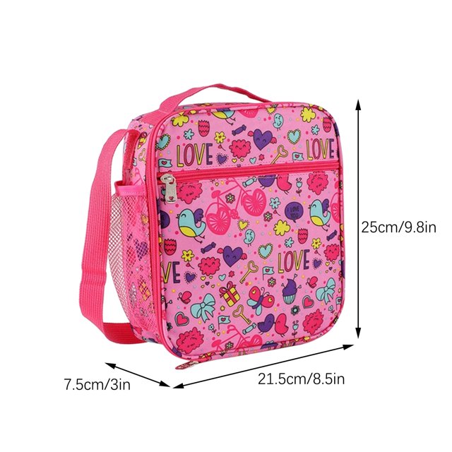 Lunch Bag with Ice Pack Childrens Lunch Bag, Student Vertical Cross Body Bento Bag, Girl Outdoor One Shoulder Bento Ice Pack Ice Packs for Lunch Boxes Ice Packs for Lunch Bags