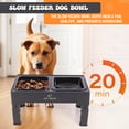thumbnail image 4 of Elevated Dog Bowls PET POWER, altura ajustable con cuenco de agua antiderrames y comedero lento para perros grandes, medianos y pequeños, 4 of 9