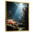 thumbnail image 2 of Designart "Submerged Elegance In Pink Coral Beauty" Coastal Coral Under Water Floater Framed Wall Art Living Room, 2 of 5
