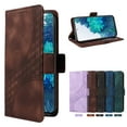 thumbnail image 6 of ELEHOLD For Samsung Galaxy S20 Leather Wallet Phone Case, Embossed Diamond Folio Flip Cover, Card Holder Cash Slot, Stand Support, Wrist Strap Lanyard -Coffee, 6 of 10