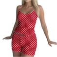 thumbnail image 7 of MGDXOX Women's Pajamas 2 Piece Sleeveless Tank Top and Shorts Fashion Polka Dot Printed Sleepwear Casual Loose Soft Pj Lounge Sets Red XL, 7 of 7