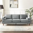 thumbnail image 3 of Hudson Living Room Mid Century Modern Pillow Back Velvet Sofa in Gray, 3 of 8
