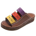 thumbnail image 2 of Sandalias informales de moda de verano para mujer, zapatos informales planos de Color sólido con escapatoria Wmkox8yii hj789, 2 of 3