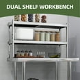 thumbnail image 4 of Uforic 48" X 24" Work Table with 48" X 12" Shelf Stainless Steel Table with Overshelves for Home Kitchen Restaurant Garage Warehouse, 4 of 9