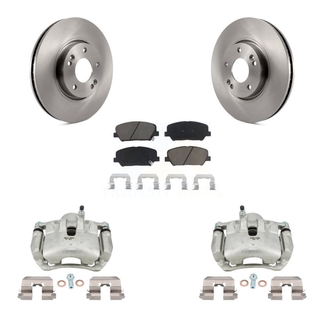 CMX Front Disc Brake Caliper Rotors and Ceramic Pads Kit for Car 2016 Kia Forte Koup SX KC8-100331C