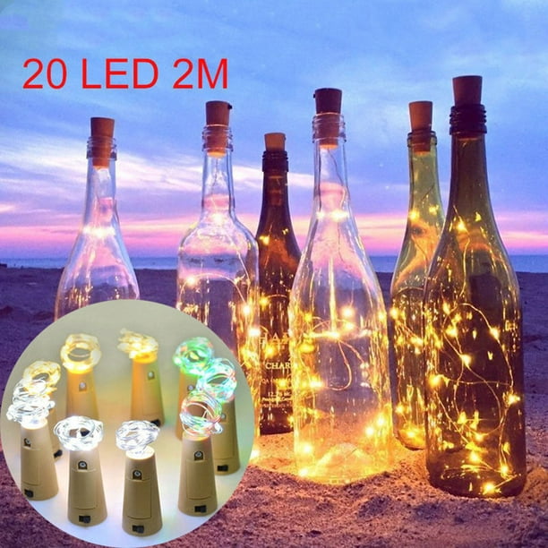 3 x bouchon de Bouteilles en liège de 20 lumières avec lumière LED pour les  bouteilles