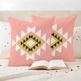 thumbnail image 3 of Pink Black Yellow Boho Outdoor Waterproof Pillow Covers, Simple Romantic Abstract Geometric Decorative Square Throw Pillowcase Sofa Cushion Sham for Patio/Couch/Chair, 20"x20" 2 Pack, 3 of 8