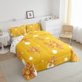thumbnail image 3 of Feelyou Yellow Cherry Blossoms Bedding Comforter Set, Cartoon Polkadots Cycle Twin Comforter Sets, Watercolor Flower Floral Reversible Bedding Set, Super Cozy Room Decor, 2-Piece, 3 of 8