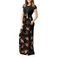 thumbnail image 3 of HAOMEILI Women Short Sleeve Loose Plain Maxi Dresses Casual Long Dresses with Pockets, 3 of 7