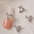 thumbnail image 4 of 10 adornos para uñas de conejo 3D con diamantes de imitación y purpurina giratorios., 4 of 5