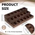 thumbnail image 2 of 3-Tier 18 Slots Wooden Essential Oil Organizer Vintage Brown Wood Essential Oil Display Stand Makeup Storage Rack DIY, 2 of 5