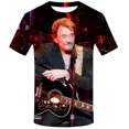 thumbnail image 3 of Camiseta de verano para hombre, cantante Johnny Halladay, estampado 3D, cuello redondo, informal, manga corta, talla grande, moda, 3 of 5