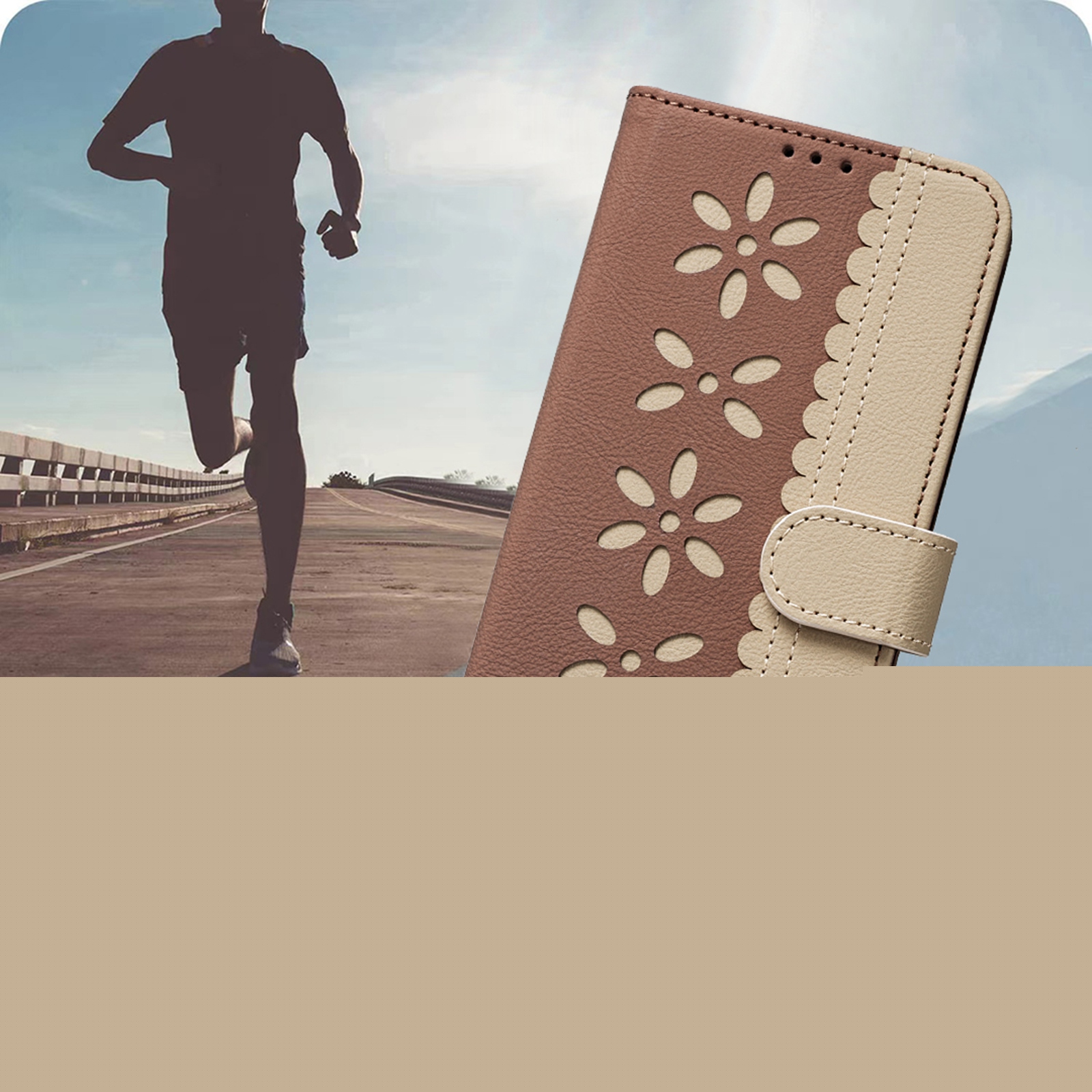 thumbnail image 4 of ELEHOLD Case for iPhone 15 Plus, RFID Blocking Wallet Phone Case with Kickstand, Flip Leather Cover with Card Slots,Brown, 4 of 7