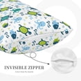 thumbnail image 3 of Gukieu Cartoon Sea Creatures Print Plush Pillow Cover, Hidden Zipper Pillow Protector without Pillow Core, Suitable for Bedroom, Office, Car Decoration-16"x24", 3 of 6