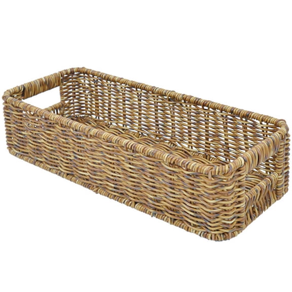 ULTNICE Light Yellow PP Home Organizer Basket with Rustic Design