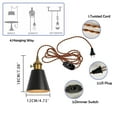 thumbnail image 3 of KAYYELAMP Dimmable Pendant Light Plug in Cord 15 Feet E26 Base Black Metal Shade Vintage Design Hanging Lamp for Bedroom Kitchen Counter(No Bulb), 3 of 7