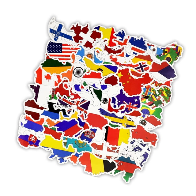 Speravity 50 piezas PVC autoadhesivo autoadhesivo forma de bandera elegante decorativo a prueba de sol impermeable puerta motor capó calcomanía ornamento Automoción decorativa y accesorios Speravity VI017200-01