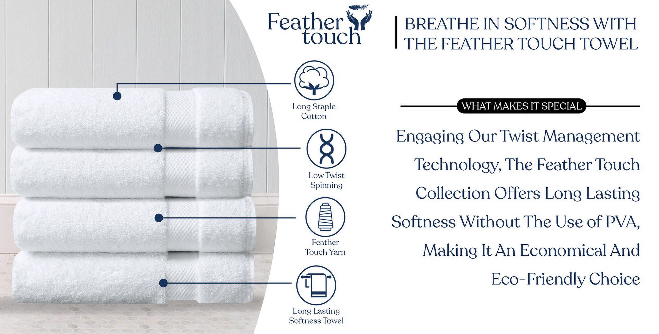 Delara Organic Cotton Bath Sheet 36"x70" Pack of 4, 650 GSM Plush Soft Quick-Dry Ultra-Absorbent Towels, GOTS & OEKO-TEX Certified, White