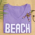 thumbnail image 6 of Sewkxo Women's Beach Cover Ups Letter Long Sleeve V Neck Beach Sweater Split Hem Knit Crochet Tops Pullovers Jumper Top,Purple 3XL, 6 of 6