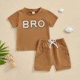 thumbnail image 2 of Mnyotv Short Sleeve Crewneck Tops and Shorts with Pockets for Toddler Boys Summer Clothes Matching Sets Size 0-6 Months, 2 of 6