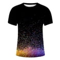 thumbnail image 3 of Mens Spring Autumn All Print Short Sleeve Round Neck T Shirt Floral Trend Bottoming Shirt Tops Clothes, 3 of 4