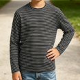 thumbnail image 6 of EnJoCho Kids Striped T Shirt Long Sleeve Crewneck Soft Basic Layer Top Raglan Casual Warm Tee for Boys Girls Toddler Fall Winter School Daily Outdoor Wear, 6 of 6