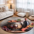 Farm Grapes Wine Barrel Round Area Rug 3ft,Living Room Rug Non-Slip ...