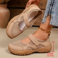 thumbnail image 3 of EKVAHL Women's Orthopedic Mary Jane Sneakers, Hollow Mesh Adjustable Strap Walking Shoes, Wide Toe Box Outdoor Nurse Tennis Shoes Brown, 3 of 4