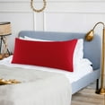 thumbnail image 3 of PiccoCasa Cotton Body Pillow Case Zippered Long Pillow Cover 1 Pc Standard Red 20" x 48", 3 of 7