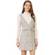 thumbnail image 1 of Allegra K Falda de tirantes de vestido general de oficina de cintura alta a cuadros de mujer blanco L, 1 of 6