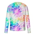 thumbnail image 4 of Awdenio Mens T Shirts Tie Dye Print Graphic T Shirt Long Sleeve Spring T-Shirt Novelty Casual Tee, 4 of 5