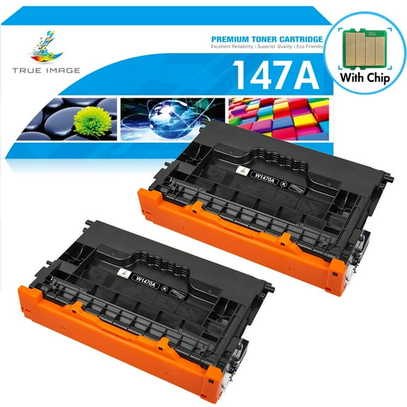 147A Black Toner Cartridge 2-Pack (with Chip) Compatible Replacement for HP 147A 147X W1470A W1470X for HP Laserjet Enterprise M610n M611dn M611x M612dn M612x MFP M634h M635fht M635h Printer Ink