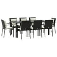 thumbnail image 3 of vidaXL Patio Dining Set Outdoor Rattan Wicker Table and Chair Set for Porch, 3 of 9