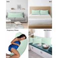 thumbnail image 6 of Green White Stripe Pillow Covers King Size 2 Pack, Modern Minimalist Geometric Striped Soft Bed Throw Pillowcases Breathable Cooling Long Lumbar Body Pillow Sham Cover for Bed Sofa 20''x36'', 6 of 7