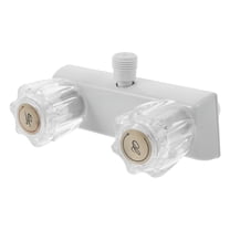 TELOLY RV Shower Faucet Mobile Home Outdoor Bathtub Shower Center-Faucet 2 Handle Plastic For Vehicles Travel Trailer Hot And Cold Switch Faucet Valve Diverter