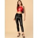 thumbnail image 3 of INSPIRE CHIC Top De Tubo Halter Sin Espalda Calado De Cami Corto Metálico Brillante para Mujer Rojo S, 3 of 6