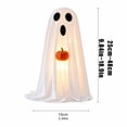 thumbnail image 3 of Halloween Ghost Decor Light Up Halloween Decorations 19 Inch Cute Ghost with Small Pumpkin Indoor Halloween Table Decor Seasonal Home Accent for Halloween Party, 1 Pack, 3 of 7
