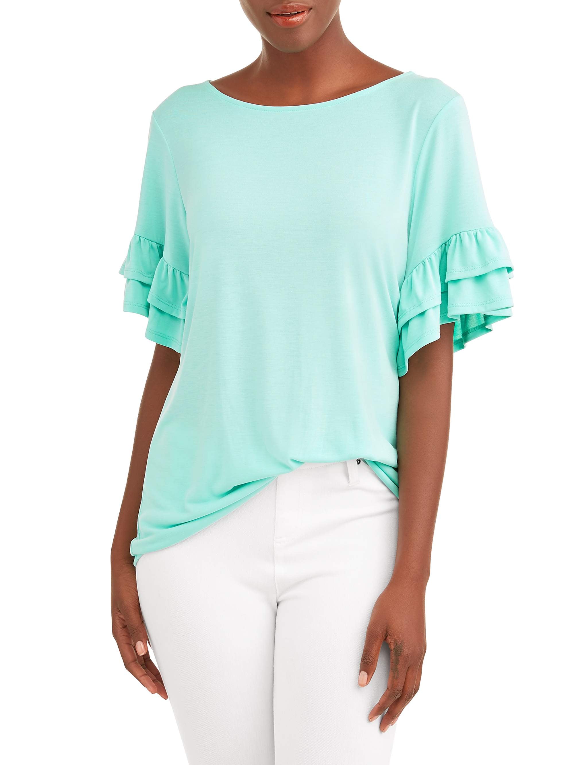walmart ruffle sleeve top